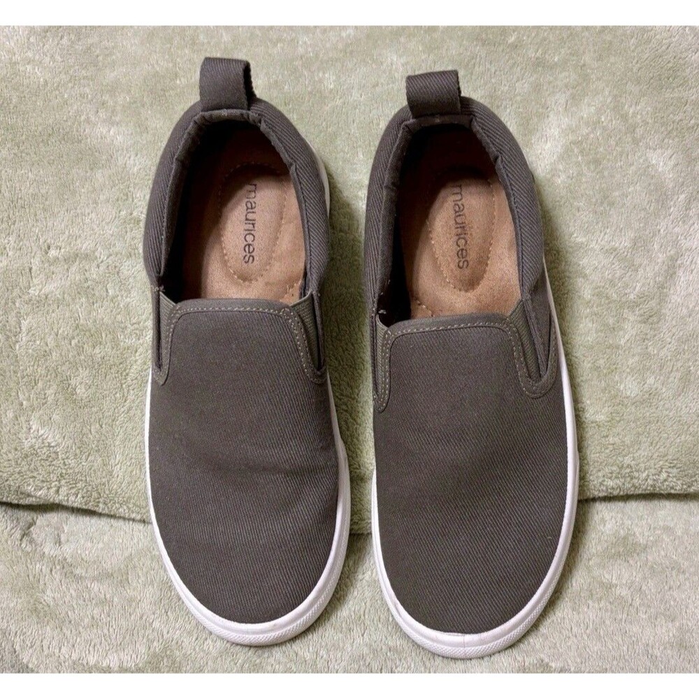 Maurices Women’s Olive Green Canvas Slip On Shoes Size 7
